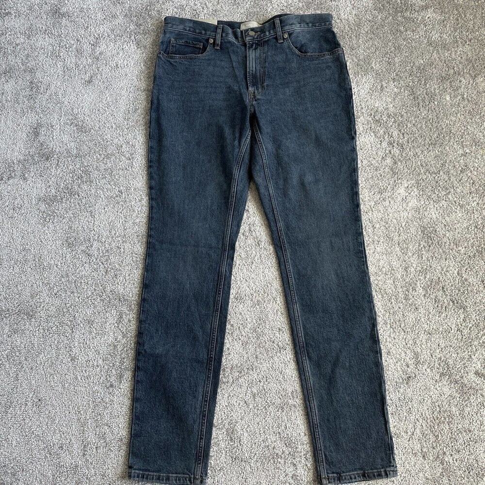 Everlane Jeans Mens Size 34 X 34 Bluek Denim Organic Cotton Slim Fit Low Stretch
